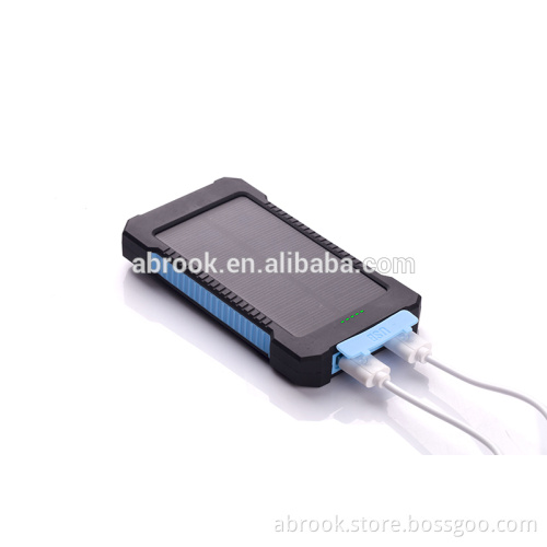 Waterproof 10000mah mini portable solar charger cell phone with camping light and compass